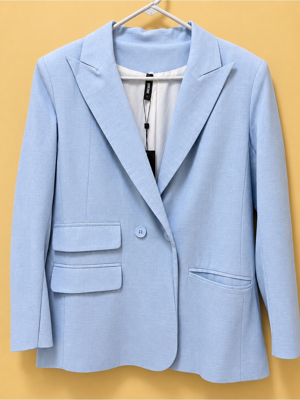 STYLEWE Pastel Blue Double-Flap Tailored Blazer